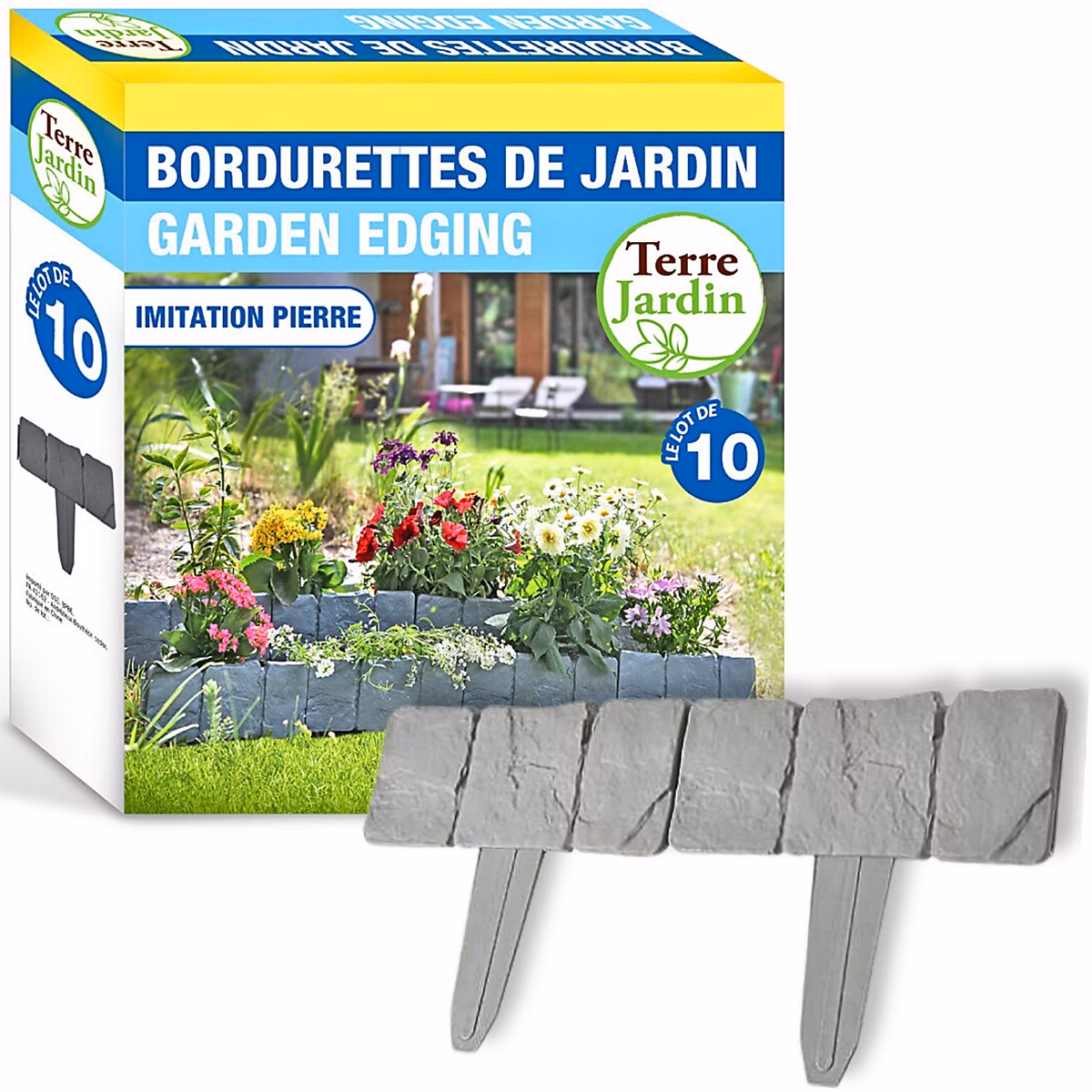 Bordures de jardin imitation pierre grises lot de 10 250 CM Lot de 10 – Réf. NVUIGBRPH0174415791