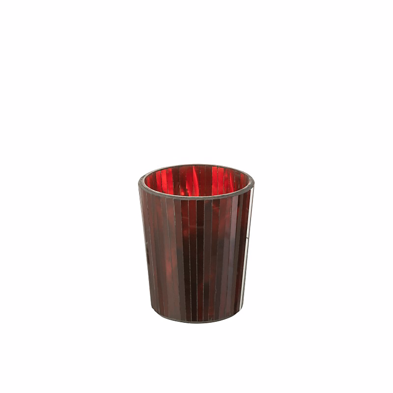 Bougie parfumée 50H dans pot en verre rouge 12.5 × 12.5 × 15.5 cm