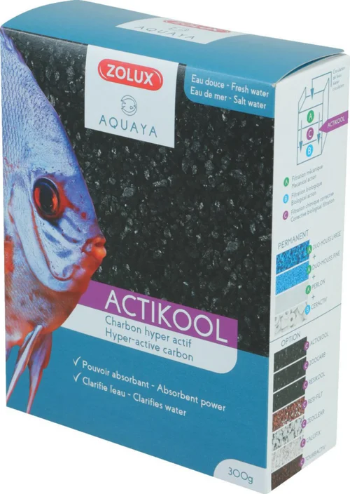 Charbon actif pour aquarium coloris noir Zolux Actikool - 600 ml