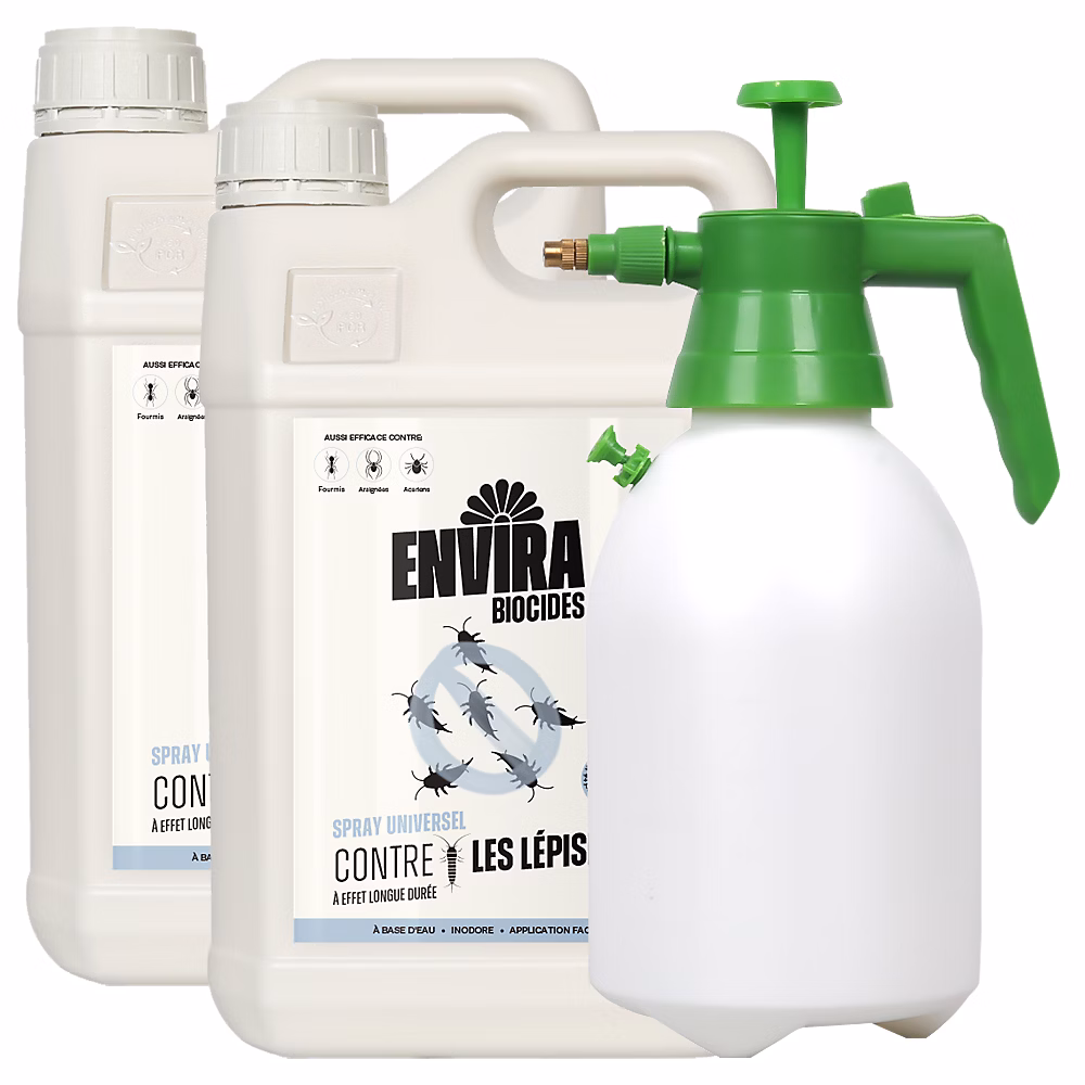 Envira Spray Anti-Poissons Argent avec Pulverisateur a Pression – Protection Rapide et Efficace 2 × 5L + Pulvérisateur