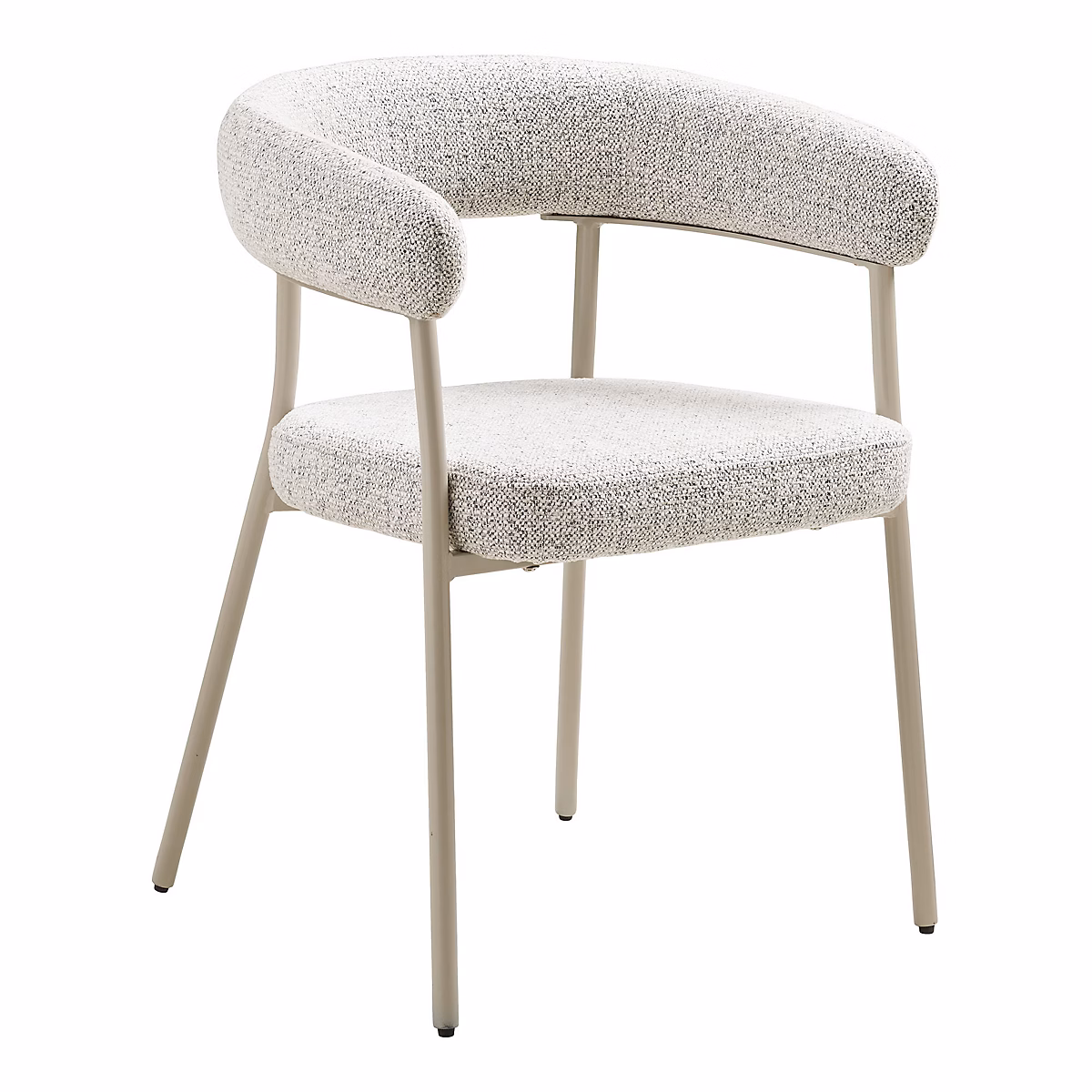 Chaises de Salle à Manger Trivio – Chaises Bouclées en Sable avec Pieds Grisés, Confort et Élégance, lot de 2