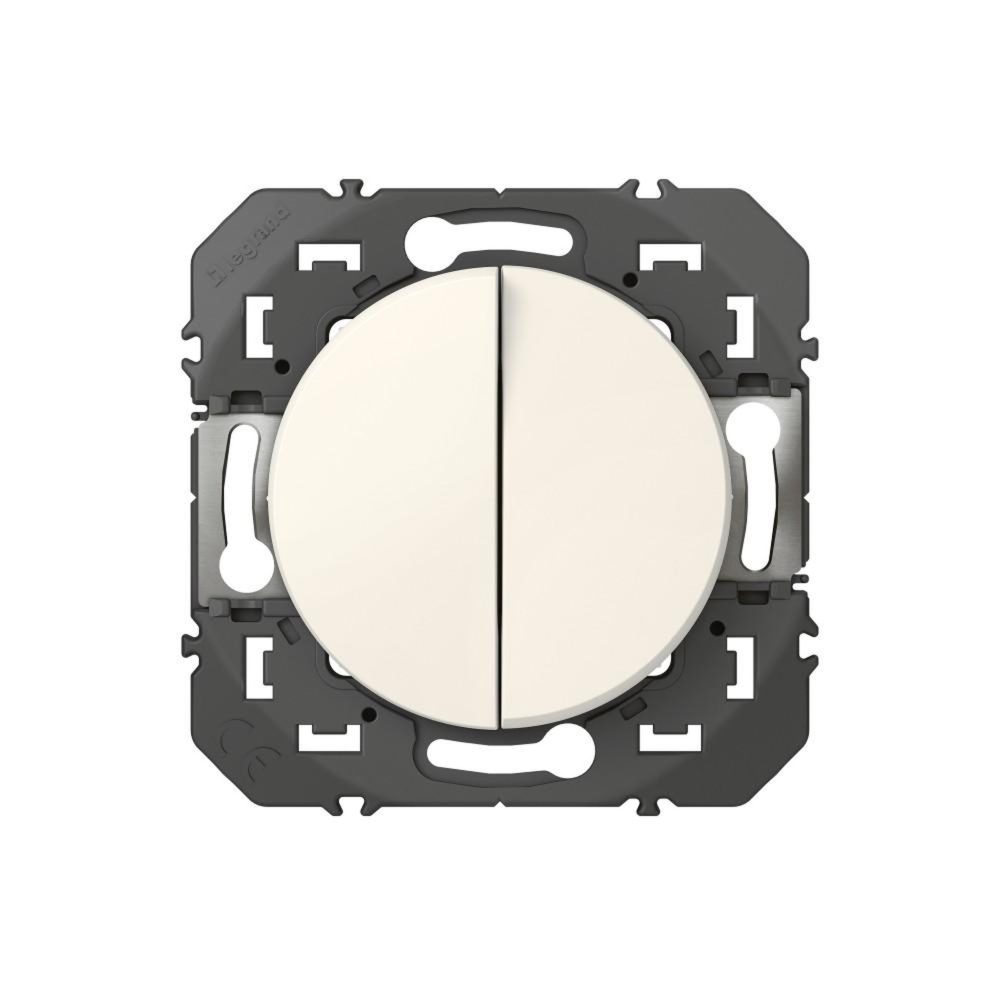 Legrand Double interrupteur va-et-vient à assembler, LEGRAND Dooxie, blanc – Solutions extérieures