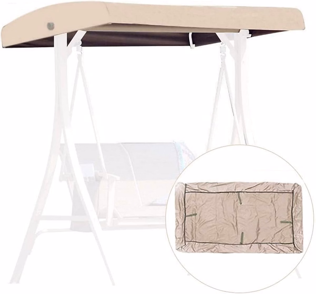 BASHLWUA Toile de Rechange pour Balancelle – 191 × 120 × 23cm Housse de Rechange 3 Places, Toit Balancelle de Jardin, Impermeable Couver