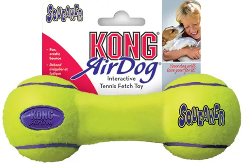 Jouet pour chien Airdog Dumbbell Kong coloris jaune - Taille S