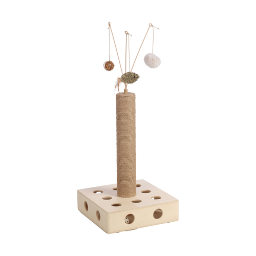 JOUET À GRIFFER POUR CHAT 'ARMAS' FLAMINGO® - BEIGE - 30x30x76,5CM