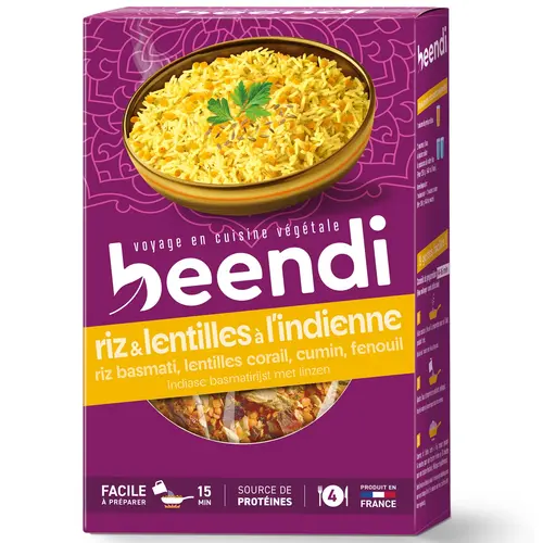 Riz et lentilles à l’indienne Beendi - 250 g