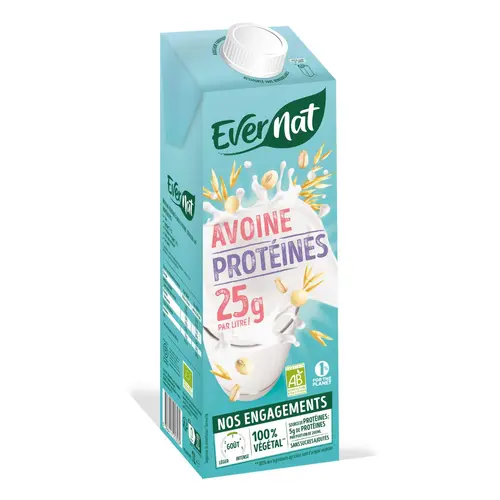 Boisson bio à avoine et protéines Evernat - 1 L