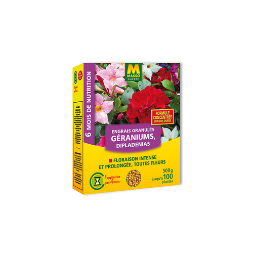 ENGRAIS GRANULÉS GÉRANIUMS DIPLADENIAS MASSO® - 500G