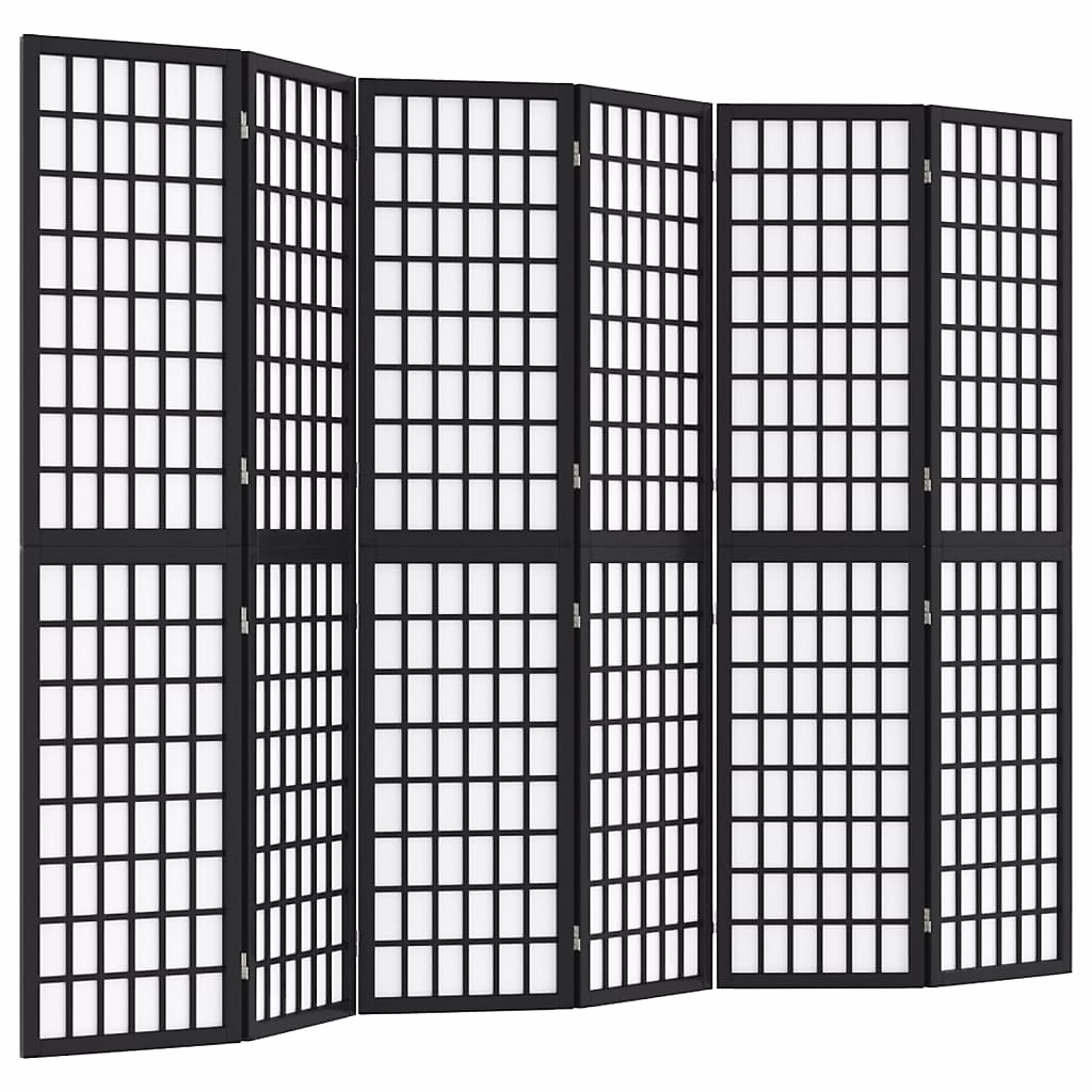 Cloison de séparation pliable 6 panneaux 240 × 170 cm Noir vidaXL