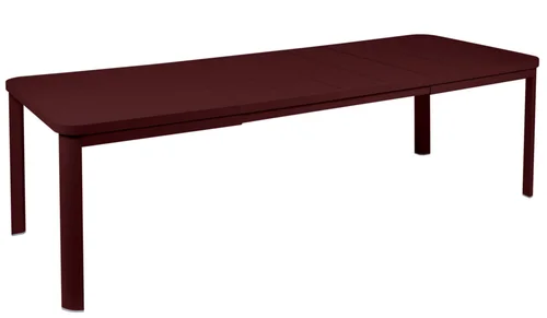 Table Oléron avec rallonges coloris noir en aluminium Fermob - 155/255 x 100 cm