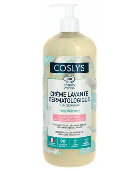 Coslys Crème lavante dermatologique liquide soin surgras 1 Litre
