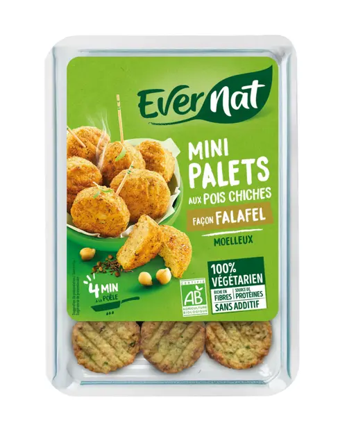 Mini palets aux pois chiches bio Evernat façon falafel - 150 g