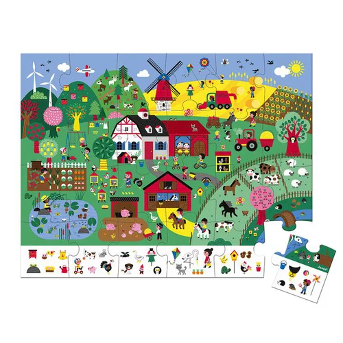 Puzzle d’observation la ferme en carton Juratoys - 24 pièces