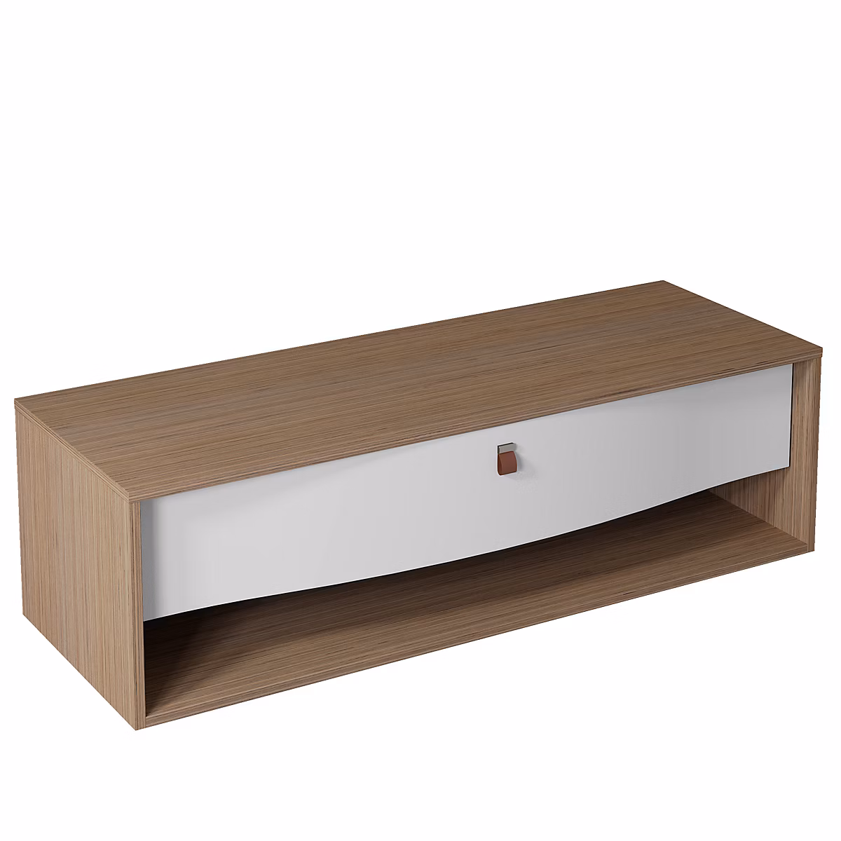 Meuble sous vasque suspendu l.140 x H.40 x P.50 cm – blanc mat, 1 tiroir, Decotec Havana