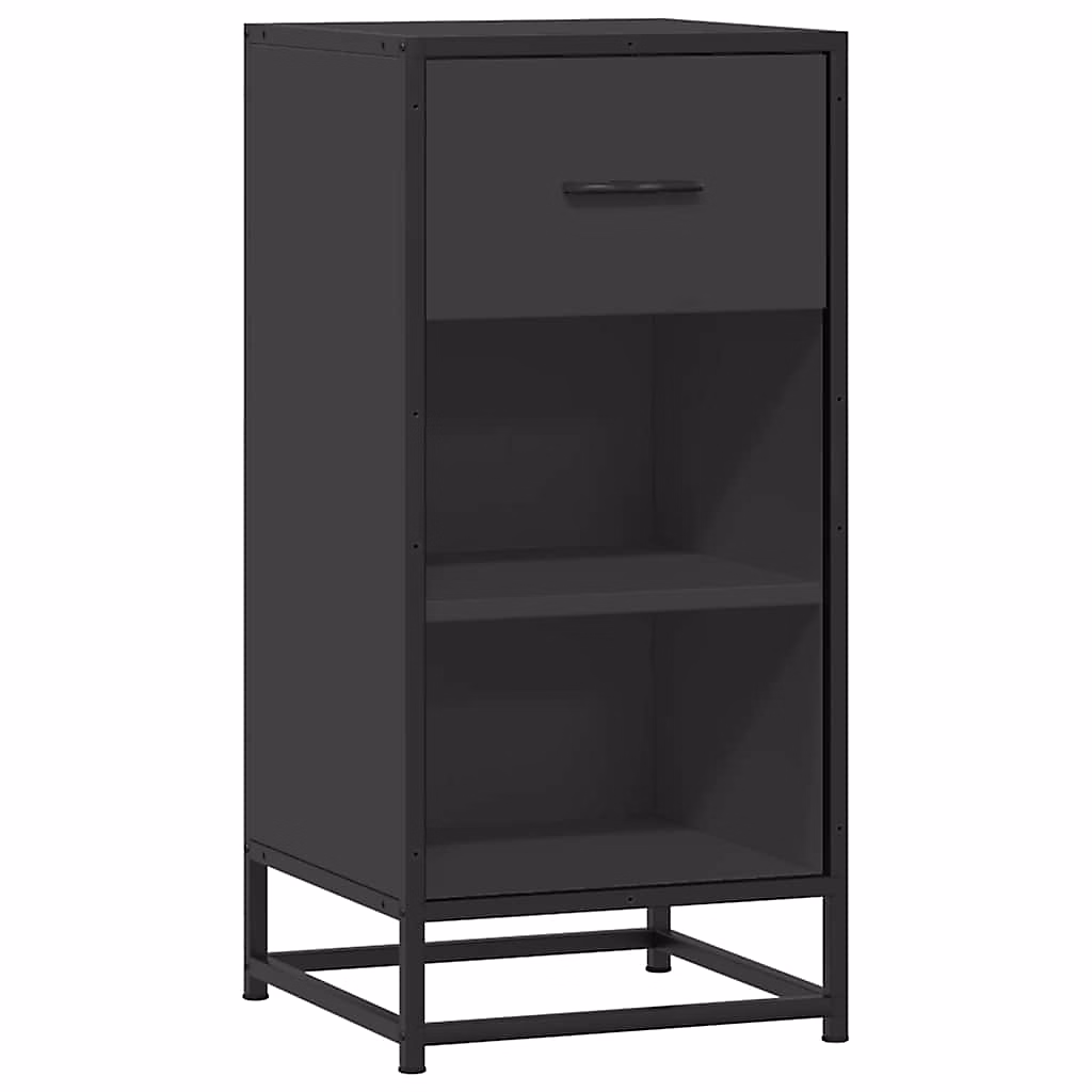 Buffet noir 35 – 5 × 35 × 76 cm bois d'ingénierie et métal vidaXL