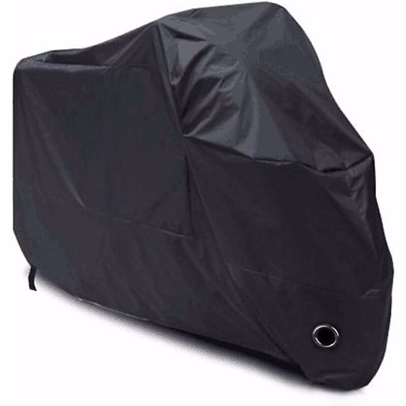 BASHLWUA Housse de Protection pour Moto imperméable- XL 230 × 95 × 125cm – résistant au Froid et intempéries 210D Noir Protège de la po