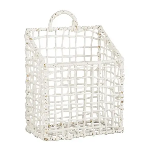 Range-magazines blanc tressé en fibres certifiées FSC® - 30 x 22 x 27 cm