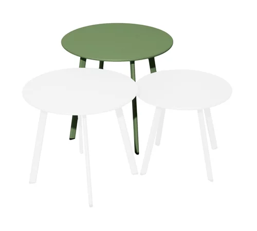 Table basse en acier vert amande Massaï - Ø 50 x H 43 cm