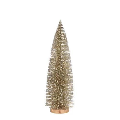 Arbre décoratif de Noël coloris jaune en polyéthylène - 40 cm