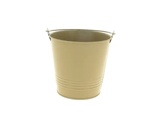 Cache-pot seau en zinc coloris taupe - Ø 13 x H 12,5 cm