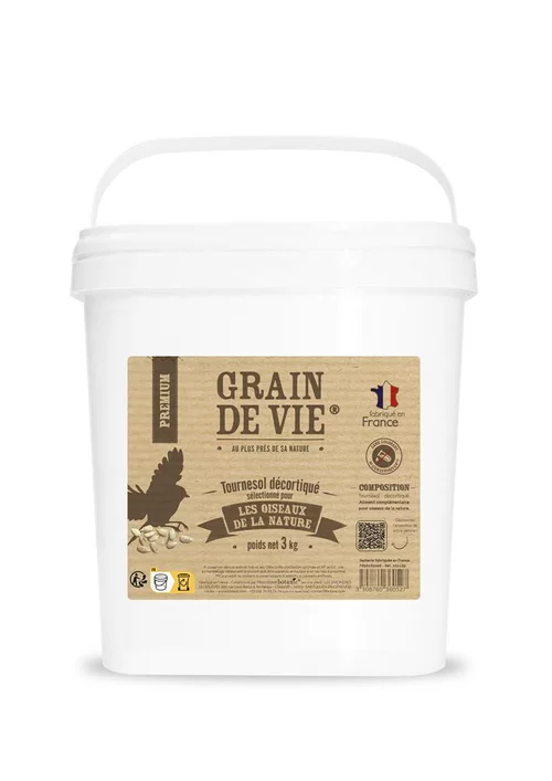 Graines de tournesol décortiquées pour oiseaux Grain de Vie - 3 kg