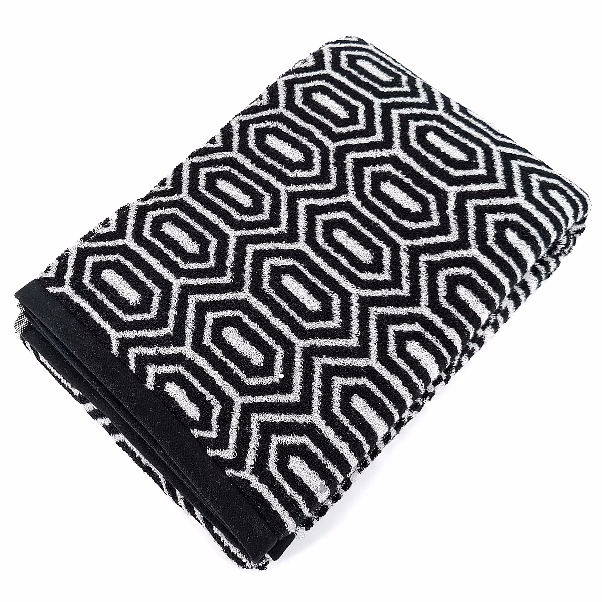 Drap de bain 100 × 150 cm SYMETRIE coton Noir Alvéoles