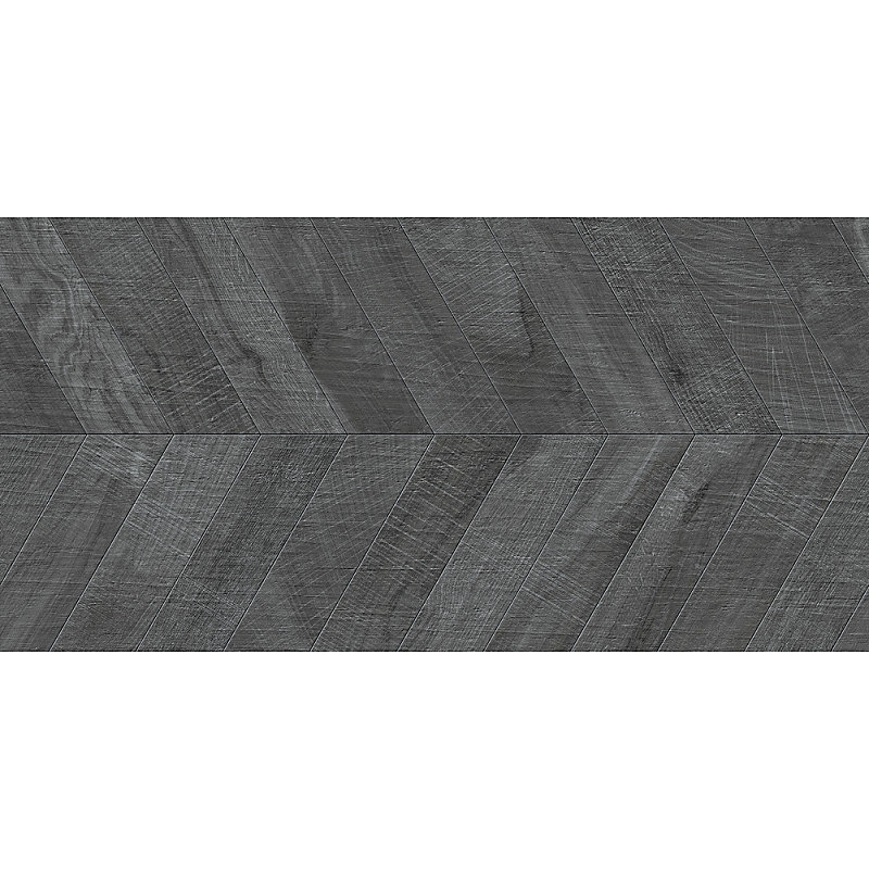Carrelage sol / mur effet bois design chevron 60 × 120 cm ARTWOOD CHEVRON BLACK