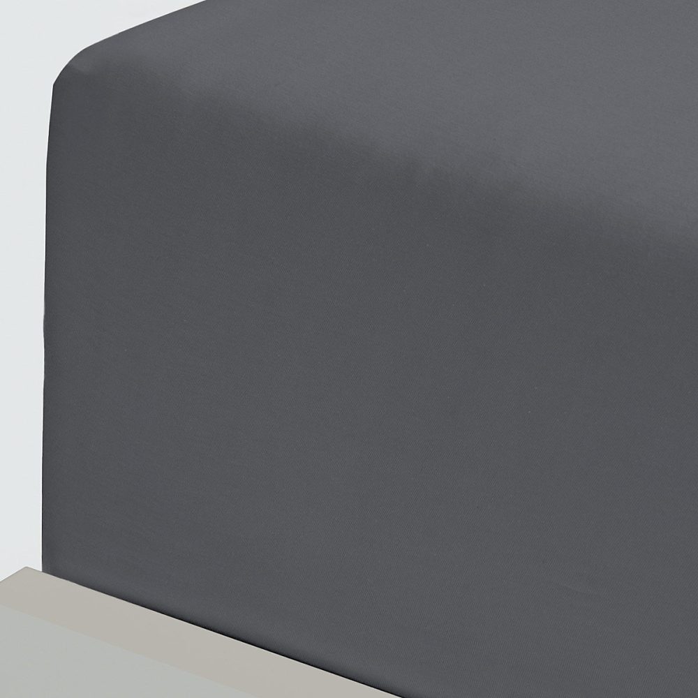 Drap housse en flanelle de coton bonnet 30 cm Anthracite 90 × 190 cm KLAPPEN