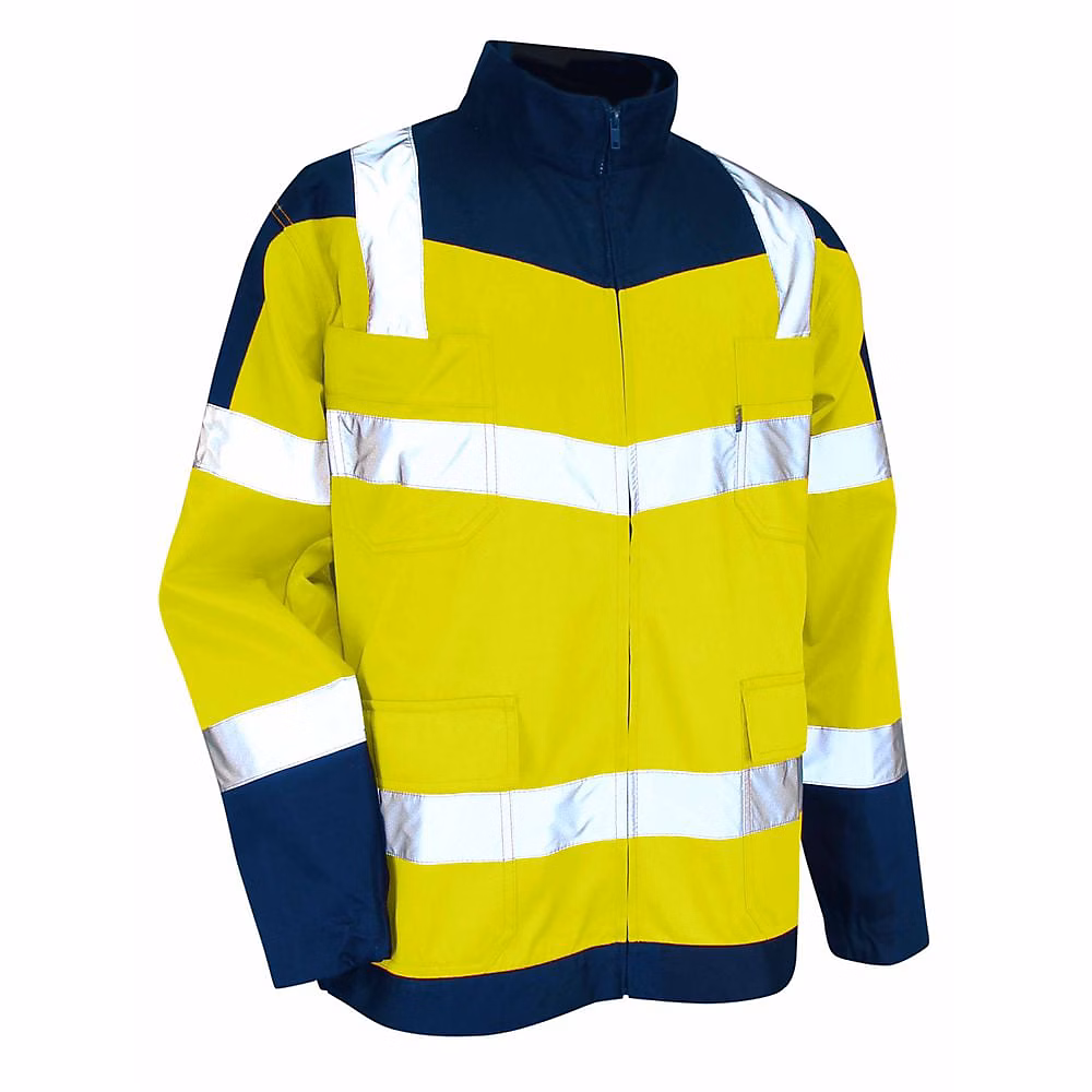 Vêtement de travail – Blouson bicolore haute visibilité zéro métal LMA PRECAUTION Jaune / Marine XL