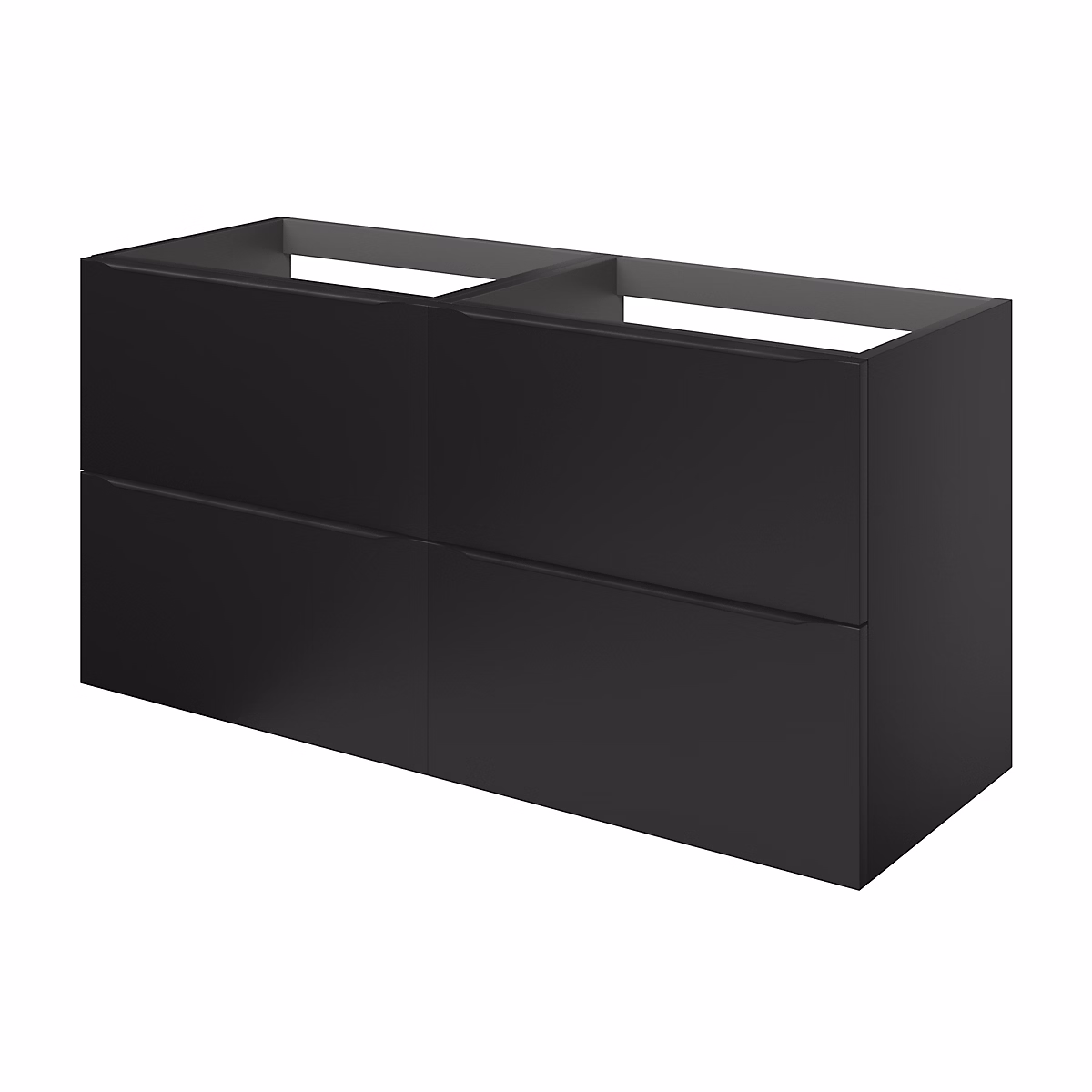 Meuble sous vasque suspendu l.120 x H.60 x P.45 cm – noir mat, GoodHome Imandra