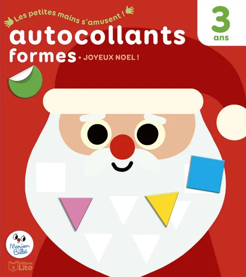 Livre d’autocollants "Joyeux Noël" aux Éditions Lito collection Les petites mains s’amusent 3 ans