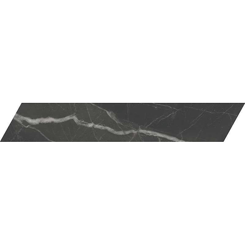Carrelage sol / mur chevron effet marbre noir 7 – 4X45 cmm, SCULTOREA Dark diamond chevron J475