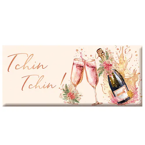 Mini tablette de chocolat au lait « Tchin Tchin » Art Grafik