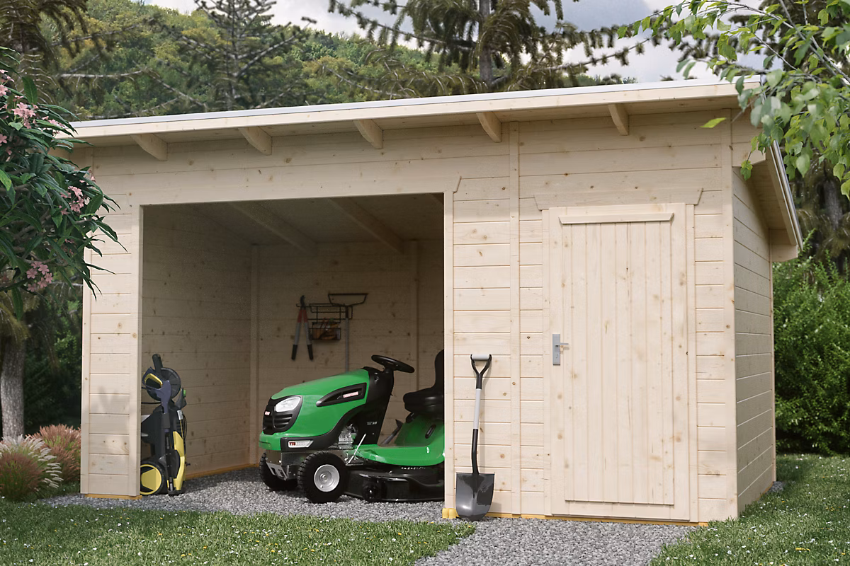 Abri de bûches SKAN HOLZ Knut 430 × 250cm – avec remise, non traité