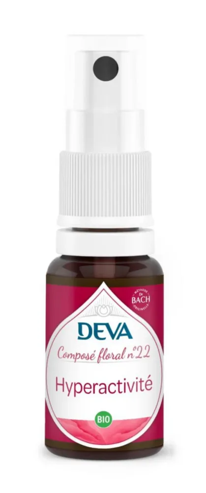 Complément alimentaire composé floral hyperactivité émotionnelle bio Deva - spray 15 ml