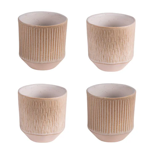 Gobelets en grès beige Coffret Miyaki - 6 x 20 cl