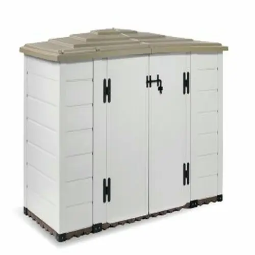 Armoire de jardin coloris blanc en résine capacité 1 800 L - 88 x 212 x 133 cm