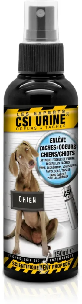 Nettoyant enzymatique urine pour chiot et chien enlève taches et odeurs CSI Urine - spray de 150 ml
