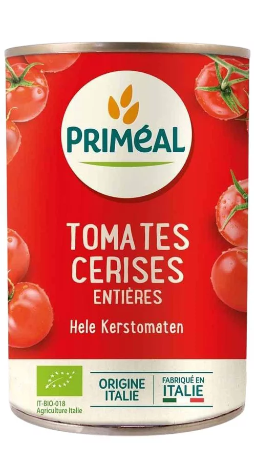 Tomates cerises entières bio en boîte de 400 g