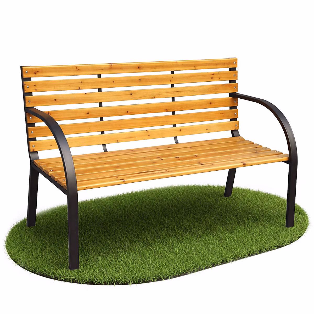 Banc de Jardin DALIA en Bois laqué | Pieds en Acier – Largeur 122 cm