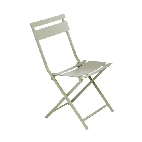 Chaise de jardin pliante Clivia coloris vert amande en acier - 50,5 x 42,8 x 84 cm