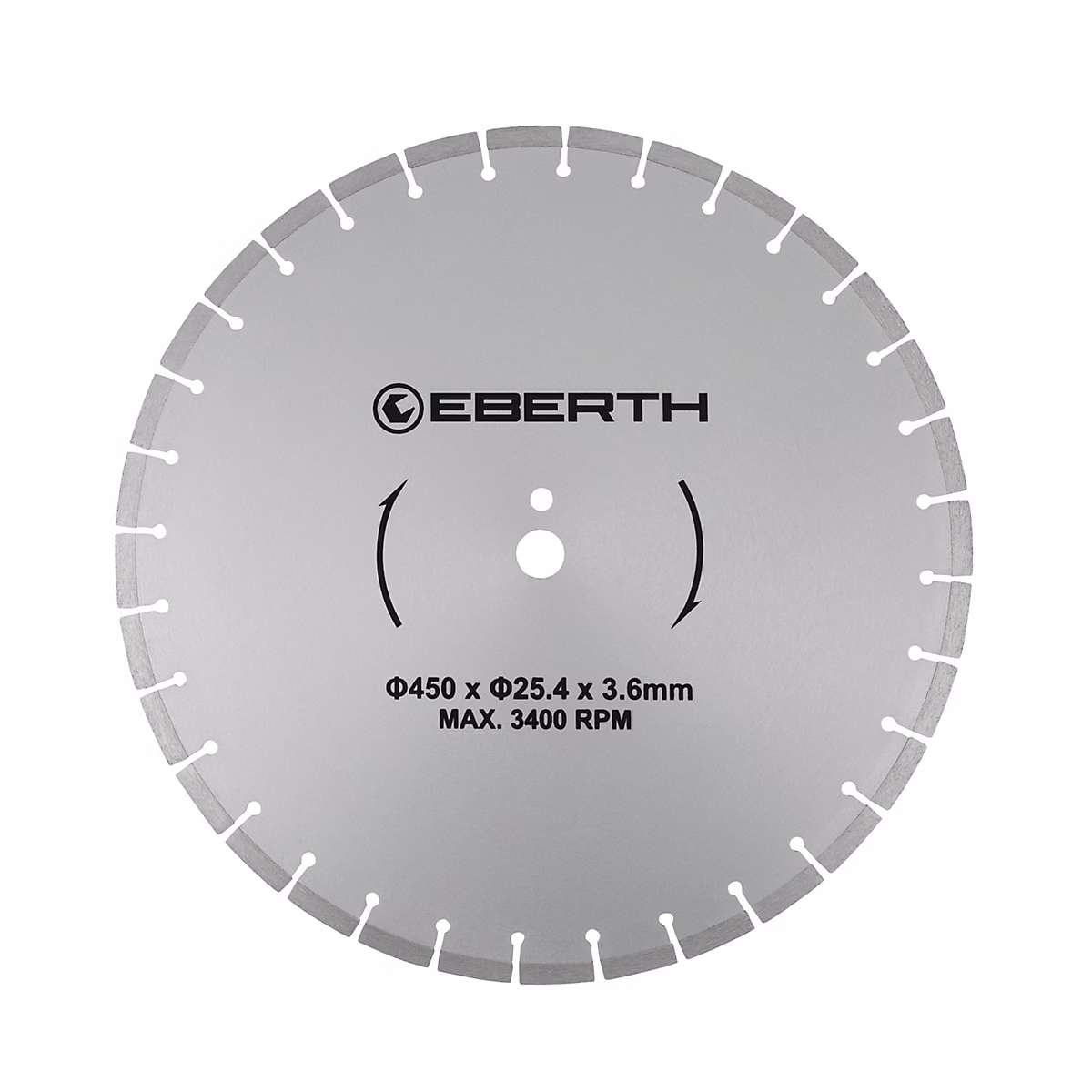 EBERTH Disque à tronçonner diamanté pour la pierre – Disque diamant de 450 mm de diamètre, alésage de 25,4 mm, épaisseur de 3,6 mm
