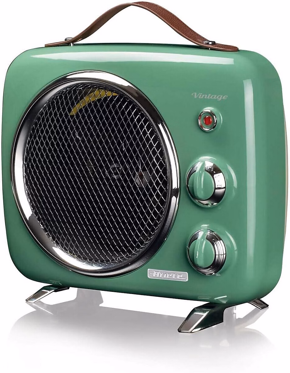 Chauffage soufflant Vintage – Froide et chaud, Thermostat réglable, poignée de transport facile Vert 2000 W