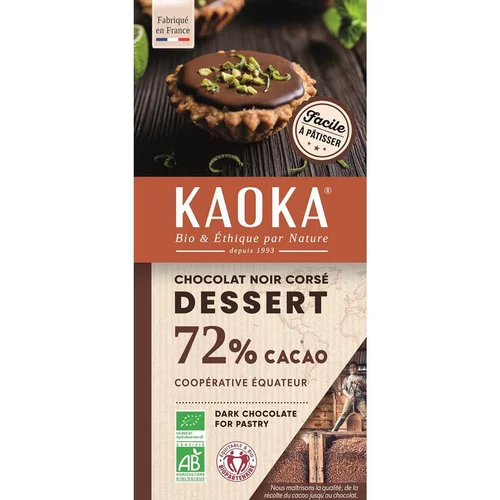 Chocolat dessert noir corsé 72 % de cacao bio - 200 g