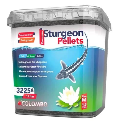 Granulés nourriture esturgeon 6mm, 3225g - COLOMBO BASSIN - modèle M - 5L