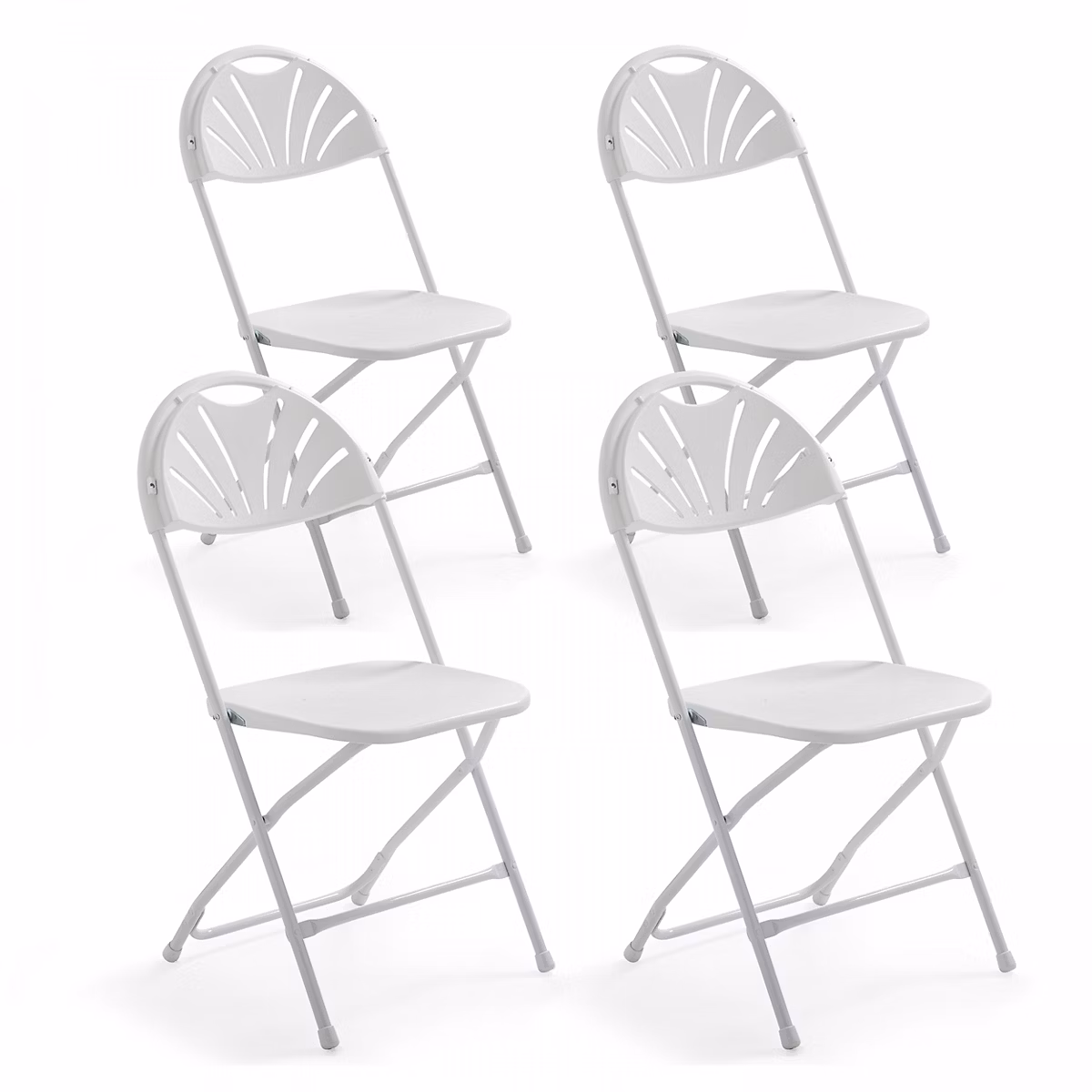 Chaise pliante blanche confortable Oviala – lot de 4