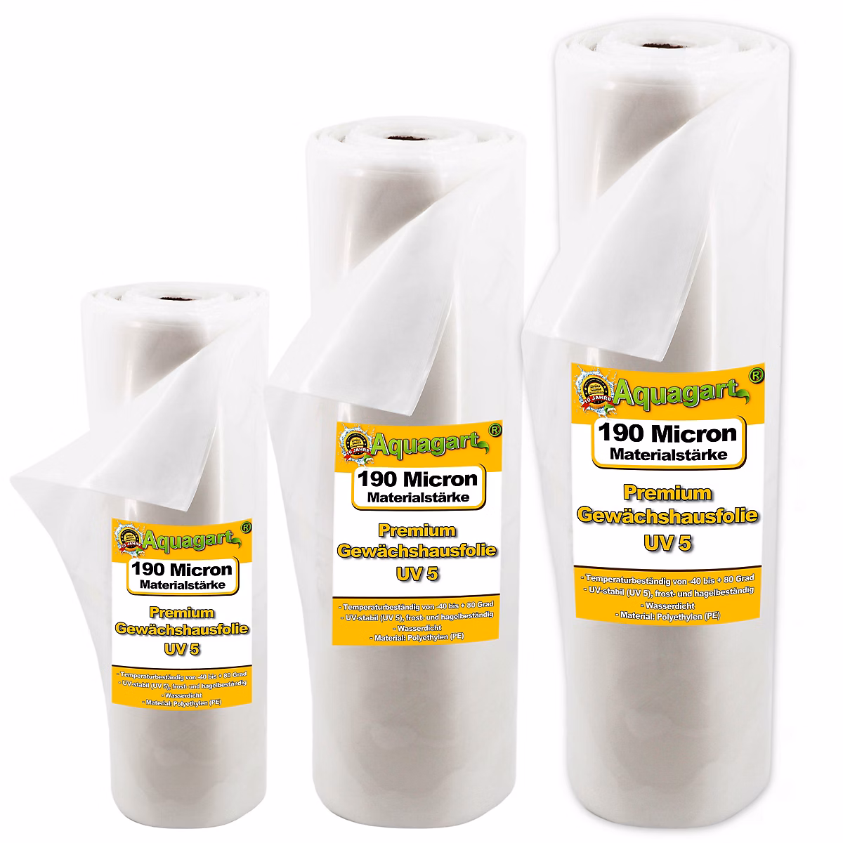 10 m film de jardin – film de serre, UV 5 film de couche froide, 8 m de large Aquagart