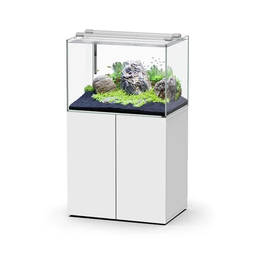 Ensemble aquarium avec éclairage et chauffage + meuble Aquascape 80 blanc - 215L