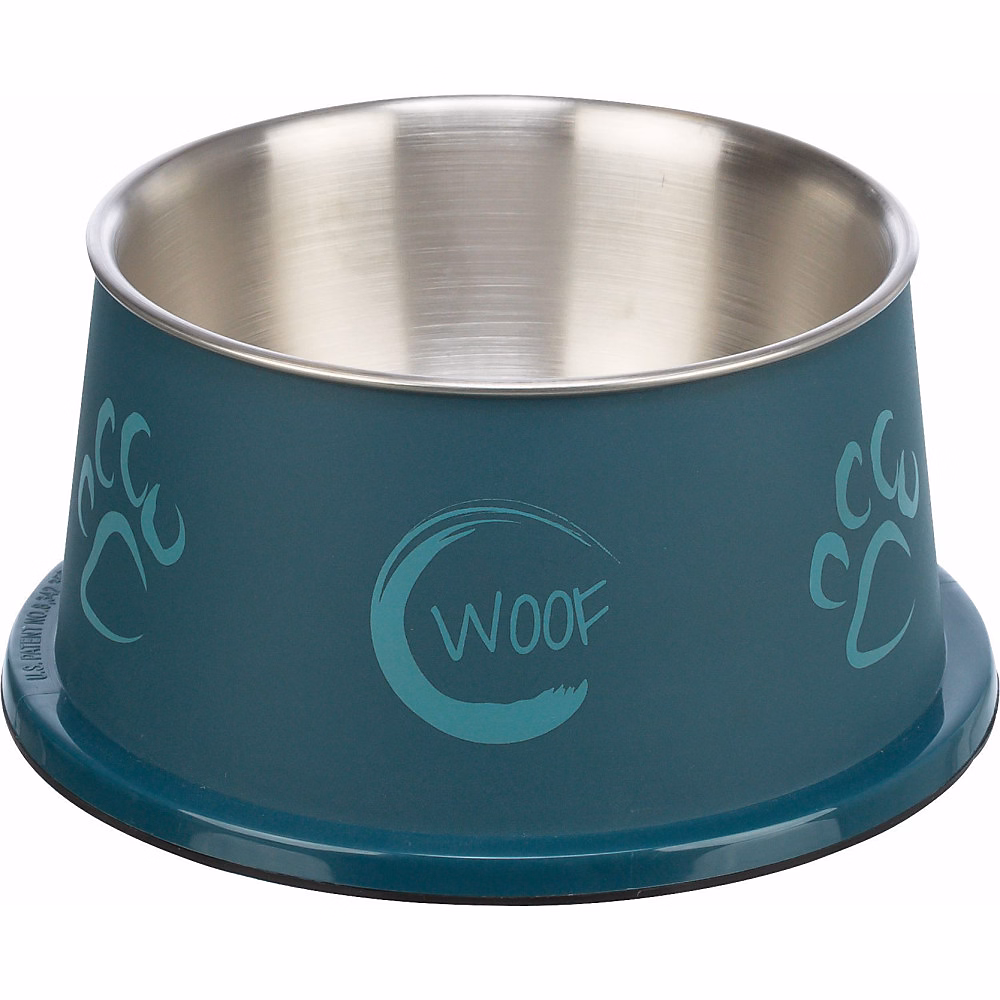 Chat – Ecuelle 0.9 litre D 19 cm acier inox plastique couleur aléatoire pour chiens à longues oreilles