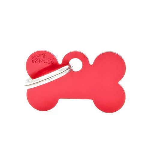 Médaille basic petit os en alu rouge